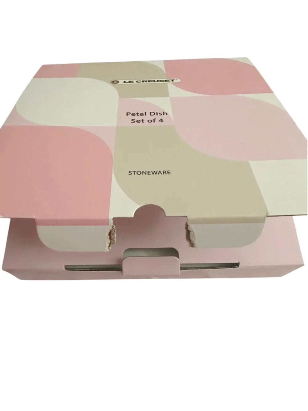 Le Creuset Stoneware Petal Dish Set of 4 White Dipping Sauce Spice Dishes NIB